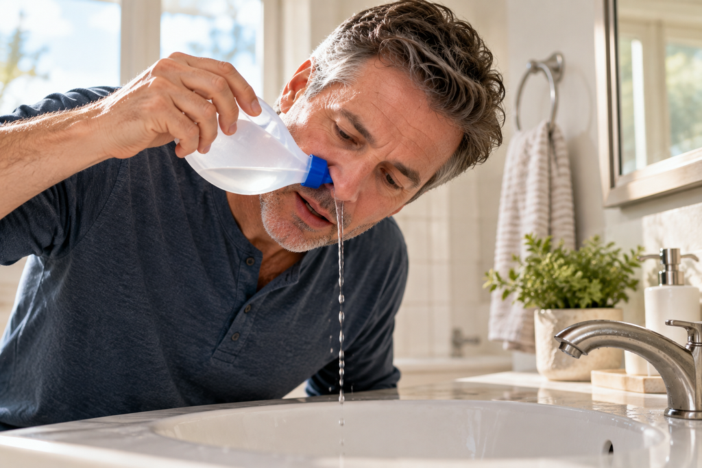 seasonal allergies home remedies saline nasal rinse